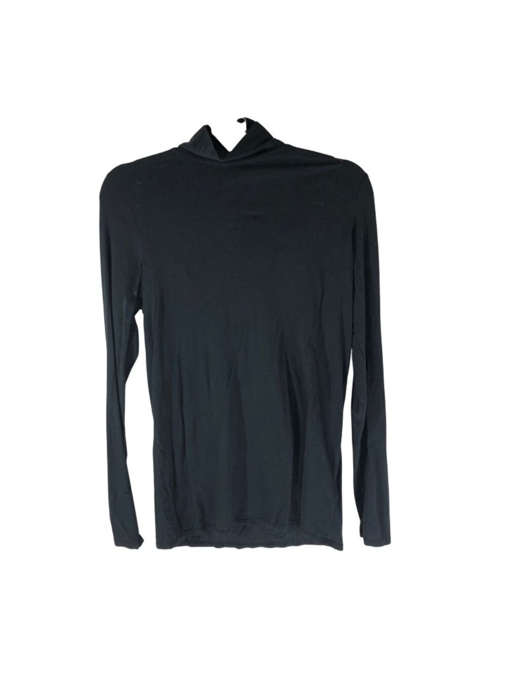 Everlane Womens Long Sleeve Mockneck Top Black M Pima Cotton Stretch Basic